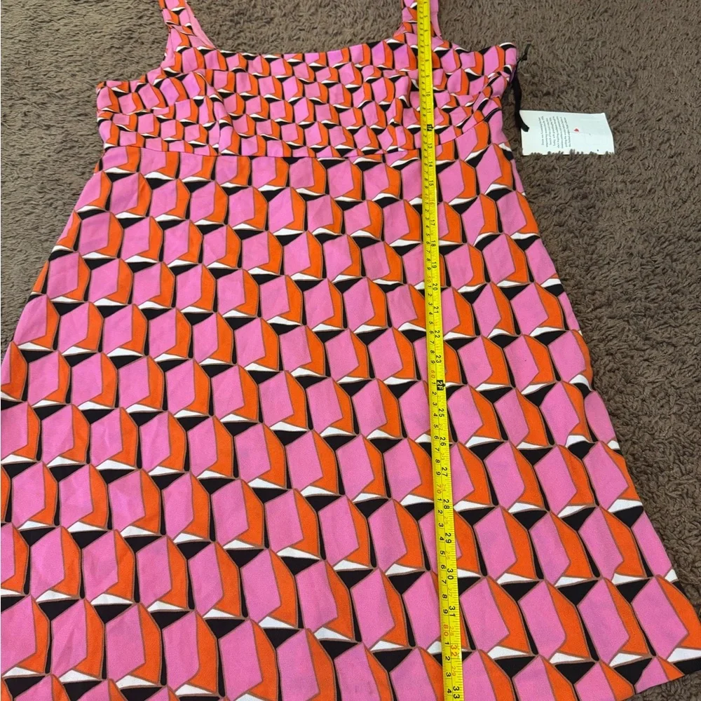 2 FOR $25 Diane Von Furstenberg Target Dress Pink Red Modern Geo Mini Dress 12 - Picture 8 of 10